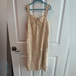 Abercrombie kids yellow floral pocket dress, sz 13/14